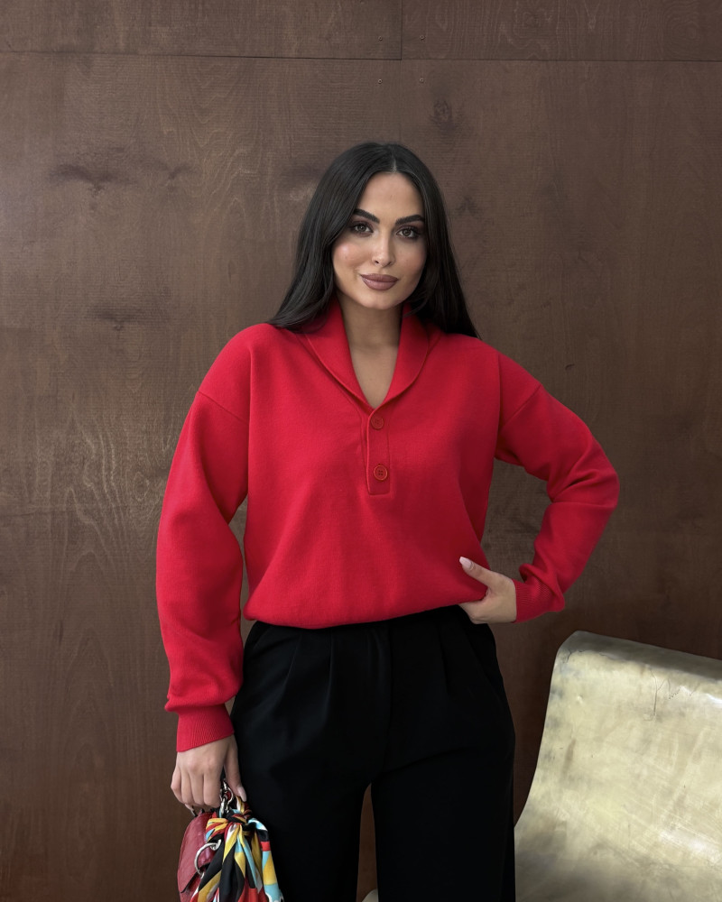 ŞAL YAKA DÜĞMELİ TRİKO KAZAK ŞAL YAKA DÜĞMELİ TRİKO KAZAK