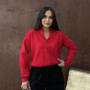 ŞAL YAKA DÜĞMELİ TRİKO KAZAK