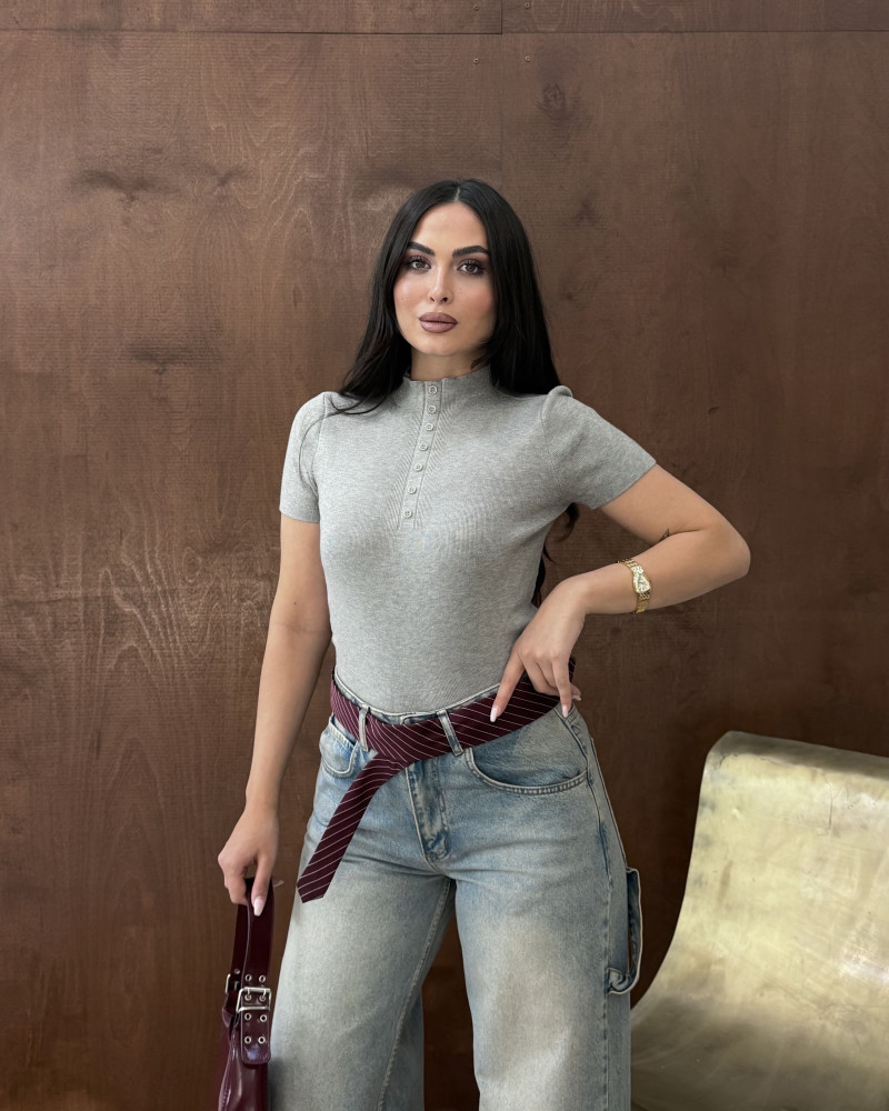 Premium, Hakim Yaka Düğmeli Triko Bluz