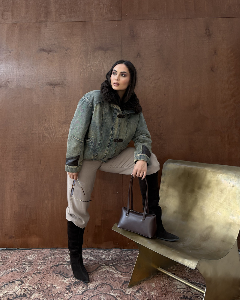 KAPİTONE DOLGULU, KÜRKLÜ DENİM MONT