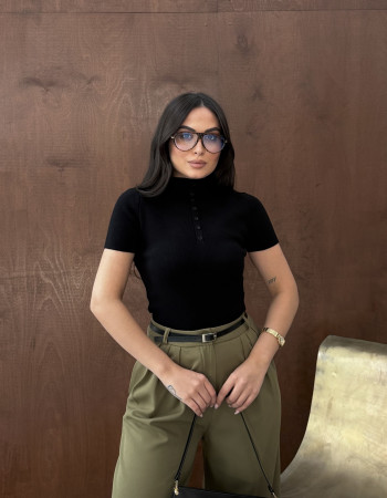 Premium, Hakim Yaka Düğmeli Triko Bluz