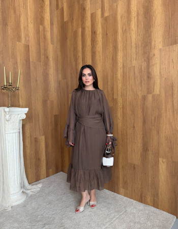 TENCEL ASTARLI MIDI ELBISE